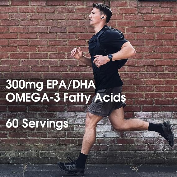 Optimum Nutrition (ON) Fish Oil - 60 Capsules, 300mg EPA/DHA Omega -3 Fatty Acids for Strong Bones-Healthy Joints, Brain, Heart, Skin & Eye Health