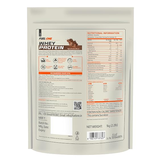 FUELONE Whey Protein Blend, Rich Chocolate, 1kg (2.2lbs)