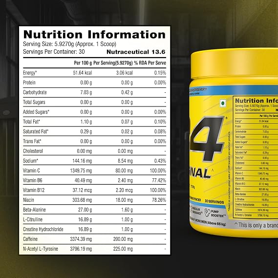 C4 Original Pre-Workout, 30 Servings (Icy Blue Raspberry)