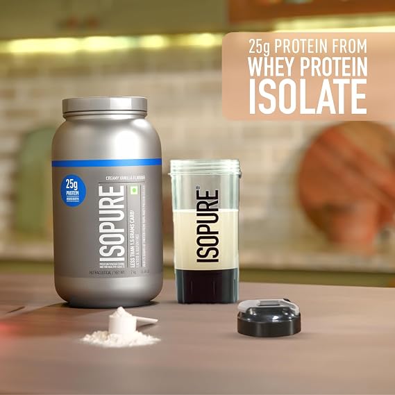 Isopure Whey Protein Isolate Powder with less than 1.5gm of Carbs and Vitamins for Immune Support - 2 kg Vanilla, Vegetarian protein for Men & Women. Offer Pack Visit the Isopure Store