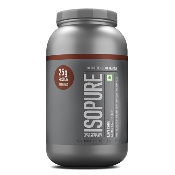 Isopure Whey Protein Isolate Powder With Vitamins For Immune Support & Biotine- 4.40 Lbs,2 Kg (Dutch Choc),Lactose-Free,Gluten-Free,Veg Protein For Men & Women. Offer Pack.,62 Servings
