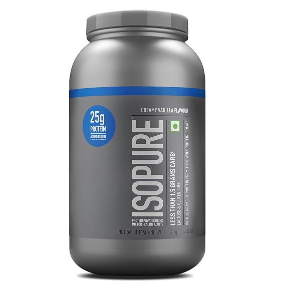 Isopure Whey Protein Isolate Powder with less than 1.5gm of Carbs and Vitamins for Immune Support - 2 kg Vanilla, Vegetarian protein for Men & Women. Offer Pack Visit the Isopure Store