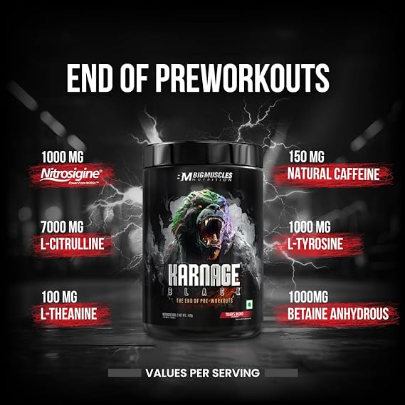 Bigmuscles Nutrition Karnage Black Preworkout (Sex On The Beach, 420g)