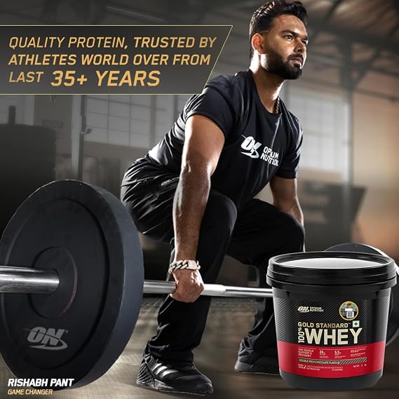 Optimum Nutrition (ON) Gold Standard 100% Whey Protein Powder 4 Kg (Double Rich Chocolate), for Muscle Support & Recovery, Vegetarian - Primary Source Whey Isolate