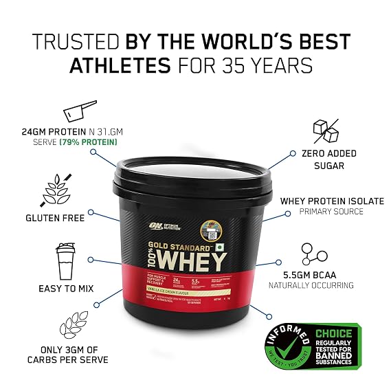 Optimum Nutrition Gold Standard 100% Whey, 4kg (Vanilla Ice Cream)