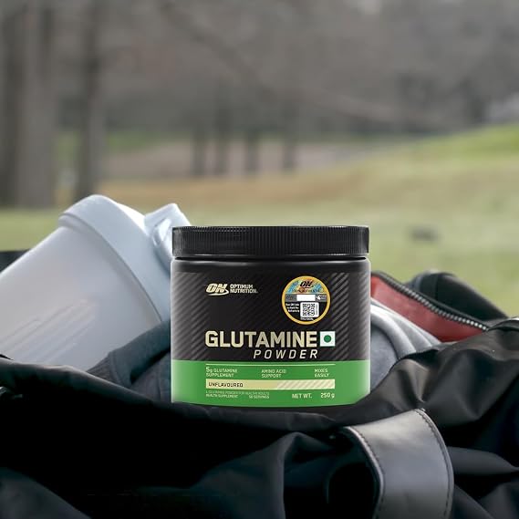Optimum Nutrition (ON) L-Glutamine Powder- 250 Gram, 50 Serves, 5g Glutamine per serve for Amino Acid Support & Muscle Recovery, Unflavoured.