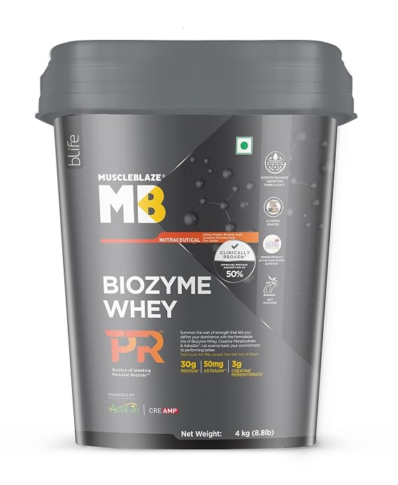 MuscleBlaze Biozyme Whey PR Protein Powder, 4kg (8.8lbs) Flavour : Chocolate Fudge