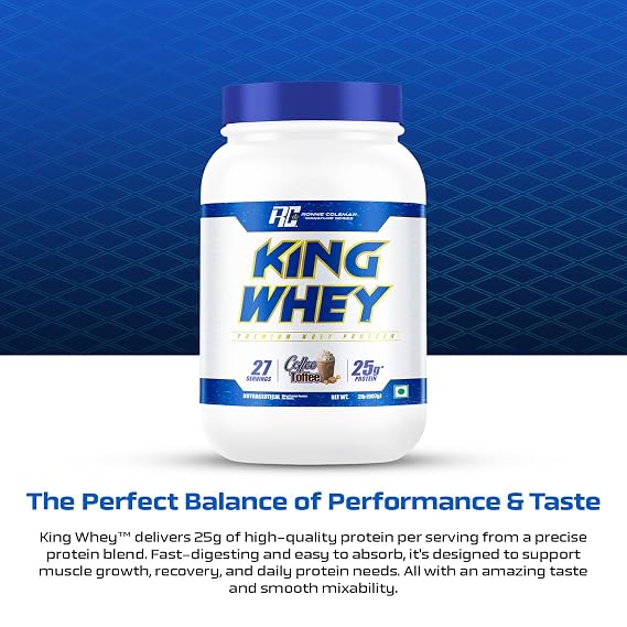 Ronnie Coleman Signature Series King Whey Protein, 907g (2lbs) Coffee Toffee | 26 Servings | Premium Whey