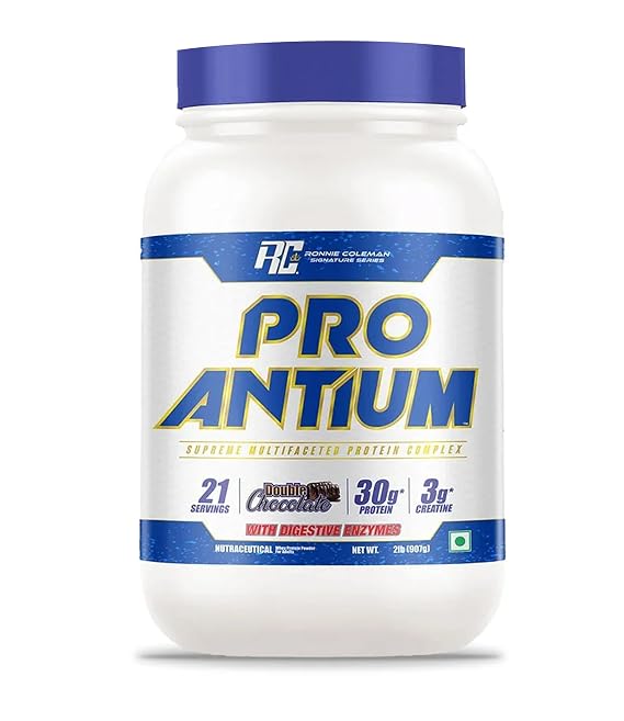 Ronnie Coleman Signature Series Pro-Antium Whey Protein, Double Chocolate (21 Servings, 907g / 2lbs) | Supreme Multifaceted Protein Complex