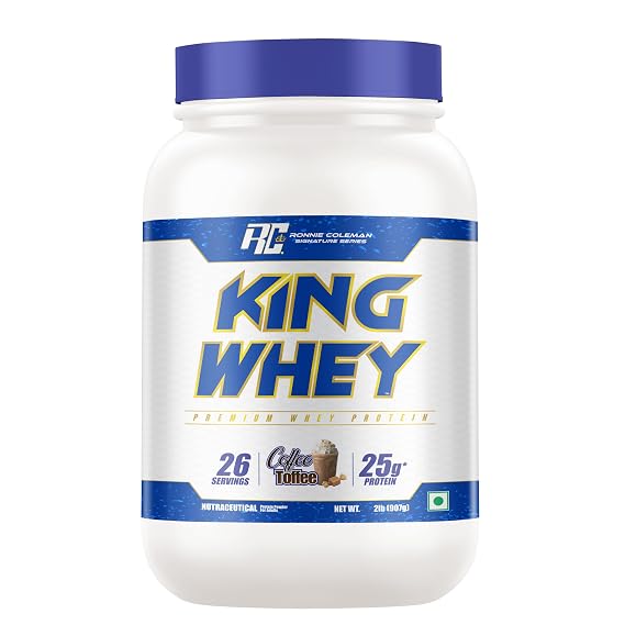 Ronnie Coleman Signature Series King Whey Protein, 907g (2lbs) Coffee Toffee | 26 Servings | Premium Whey