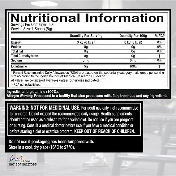 MuscleTech Platinum Glutamine, 250g (Unflavoured)