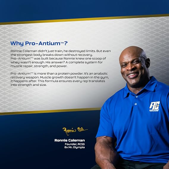 Ronnie Coleman Signature Series Pro-Antium Whey Protein, Double Chocolate (21 Servings, 907g / 2lbs) | Supreme Multifaceted Protein Complex
