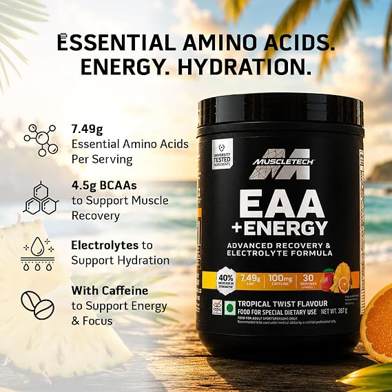 MuscleTech EAA + Energy, 30 Servings (Tropical Twist)
