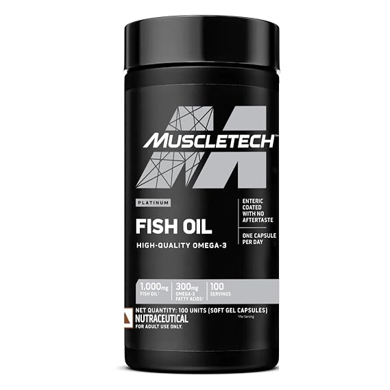 MuscleTech Platinum Fish Oil, 100 Softgels