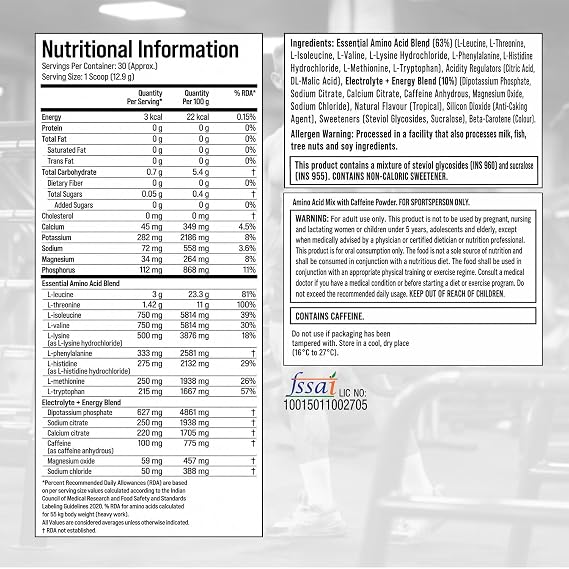 MuscleTech EAA + Energy, 30 Servings (Tropical Twist)