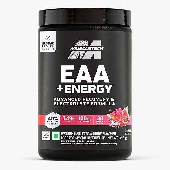 MuscleTech EAA + Energy, 30 Servings (Watermelon Strawberry)