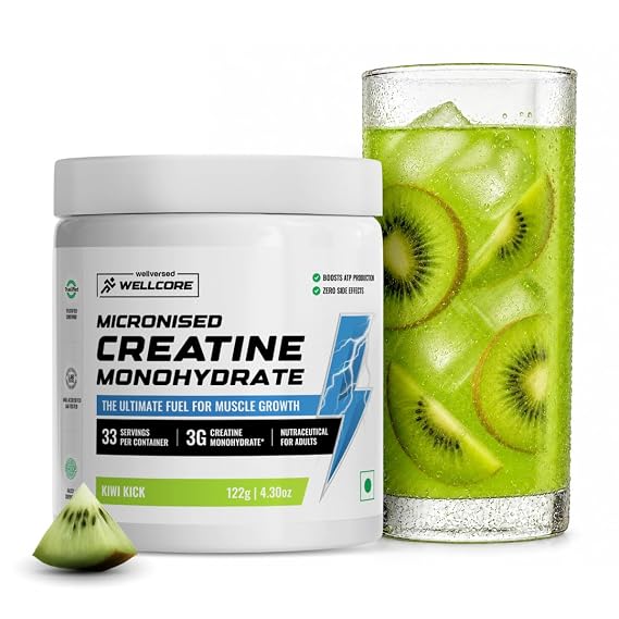 Wellcore Pure Micronised Creatine Powder (33 Servings, Kiwi Kick)