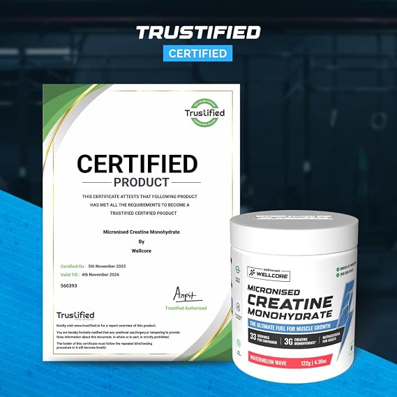 Wellcore Pure Micronised Creatine Powder (33 Servings, Watermelon Wave)