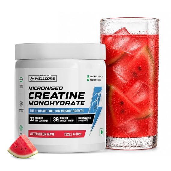 Wellcore Pure Micronised Creatine Powder (33 Servings, Watermelon Wave)