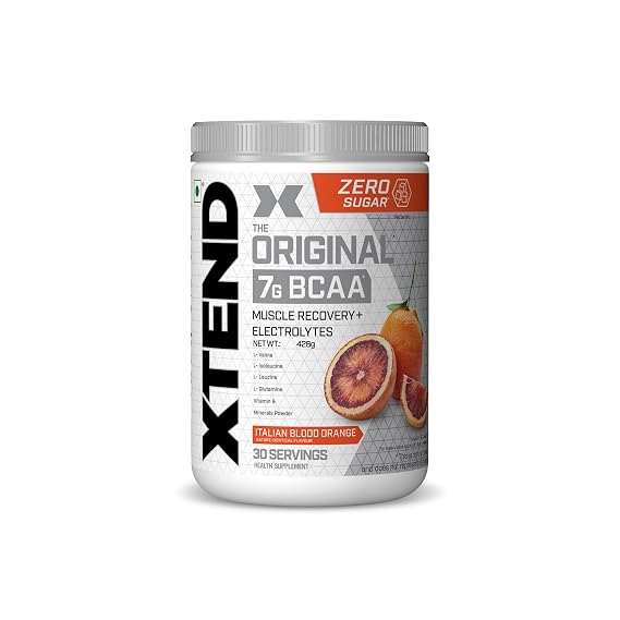 XTEND Original BCAA Powder (Italian Blood Orange), 7g BCAAs in 2:1:1 Ratio, Intra Workout Support with Glutamine & Electrolytes, Amino Acids for Hydration & Muscle Recovery, 426 gm, 30 Servings